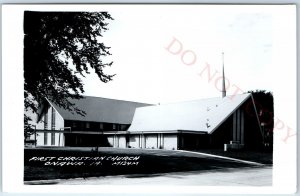 c1960s Onawa, IA RPPC First Christian Church Building Real Photo Postcard A103