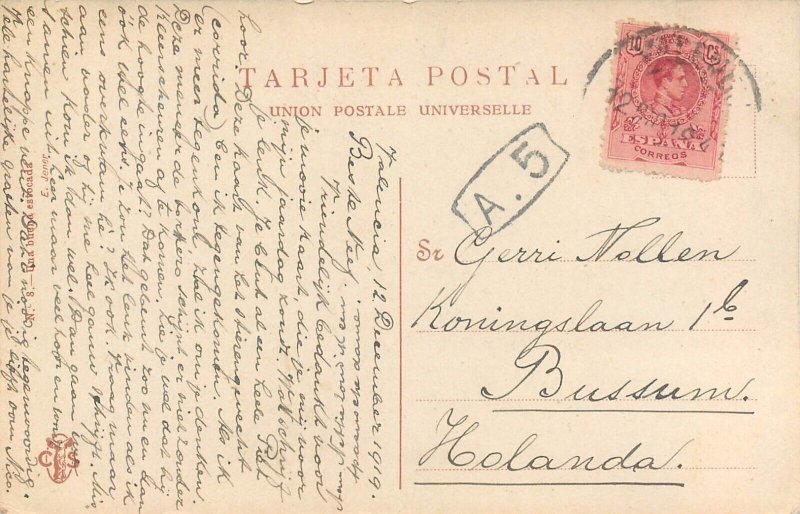 Lot of 3 postcards corrida toreador spiking the bull matadors Spain Madrid 1919 