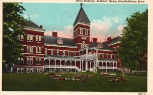 1955 Soldier's Home Main Building Landmark Marshalltown Iowa IA Posted Postcard