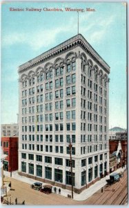 WINNIPEG, MANITOBA  Canada   ELECTRIC RAILWAY CHAMBERS Building 1910s  Postcard