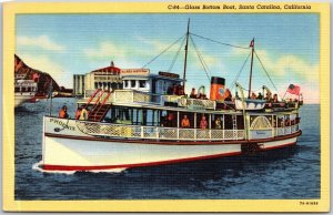 Glass Bottom Boat Santa Catalina California Passenger Steam Boat Postcard