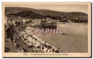 Old Postcard Nice's Promenade des Anglais and Mont Boron