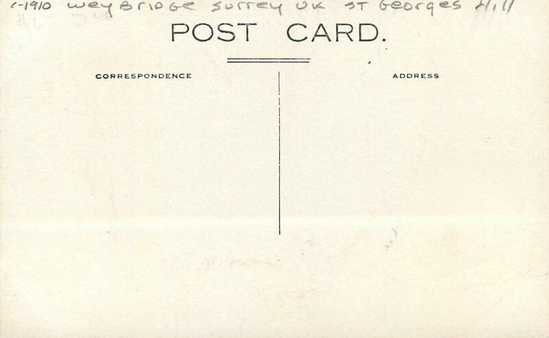 UK Surrey C-1910 Weybridge St, George's Hill RPPC Photo Postcard 22-5293