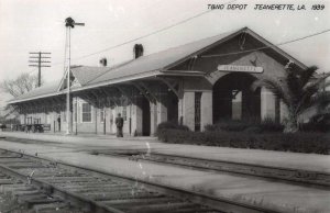 Jeanerette Louisiana Train Station Real Photo Vintage Postcard AA22164