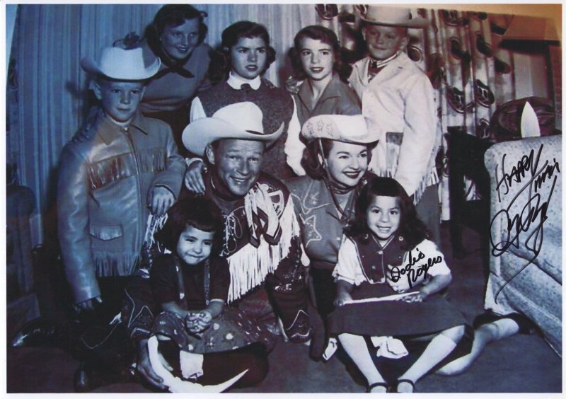 Roy Rogers Jn Dusty & Dodie Giant Happy Xmas Double Hand Signed Photo ...