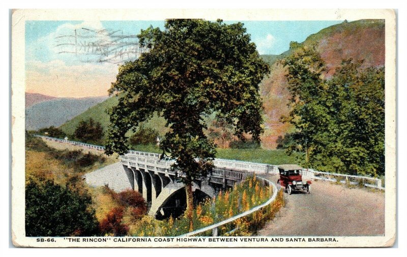 The Rincon California Coast Highway between Ventura & Santa Barbara, CA Postcard