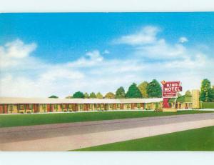 Unused 1950's KING MOTEL Little Rock Arkansas AR s5225@