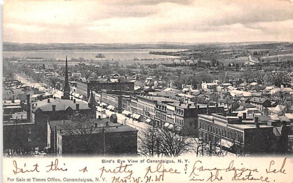 Bird's Eye View Canandaigua, New York Postcard