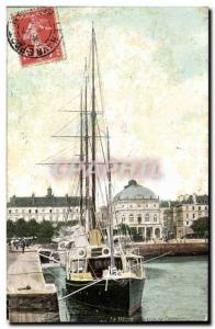 Old Postcard Le Havre commercial boat