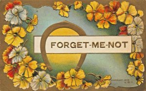 FORGET ME NOT + TO MY FRIEND~LOT OF 2 POSTCARDS-FLOWERS-GILT