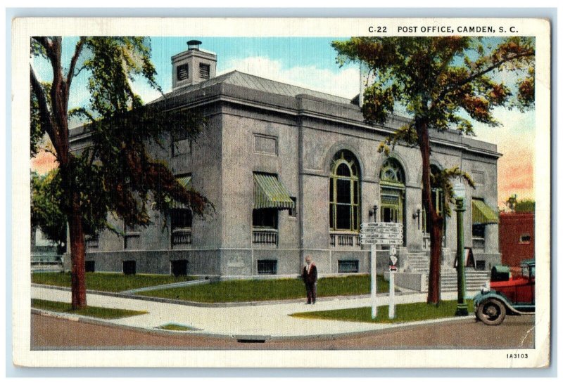 c1950'S Post Office Camden South Carolina SC Vintage Posted Postcard