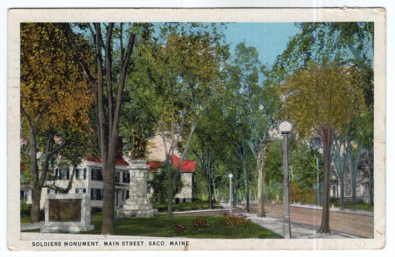 Saco, Maine, Soldiers Monument, Main Street