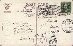 New Year - Cherub Children Old Year's Fortune c1910 Postcard