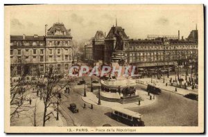 Old Postcard Paris Place de la Republique