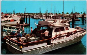 VINTAGE POSTCARD SPORT FISHING BOATS AT SAN DIEGO CALIFORNIA 1960s