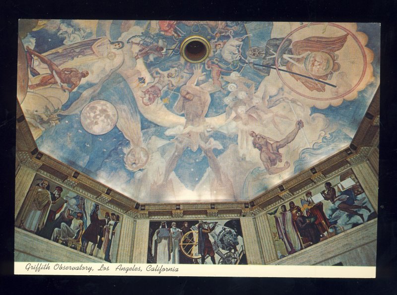 Los Angeles, California/CA Postcard, Griffith Observatory Murals, Near Mint!