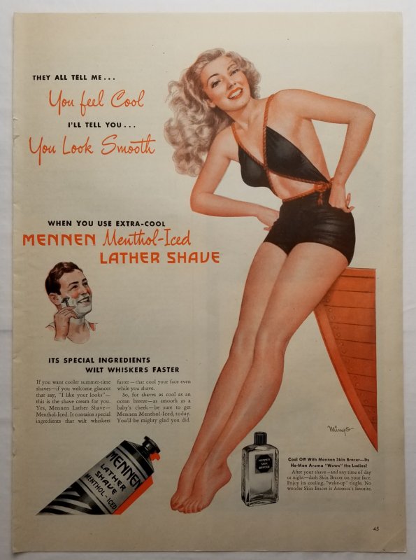 Bathing Beauties Mennen Shave 2 LIFE Ads 1946