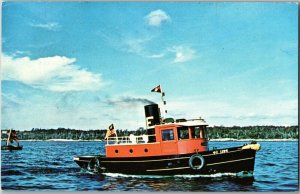 Steam Powered Tugboat Jupiter, Boothbay Harbor ME Vintage Postcard B54