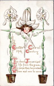 Postcard Easter Carol 14th Century - Angel in Lily
