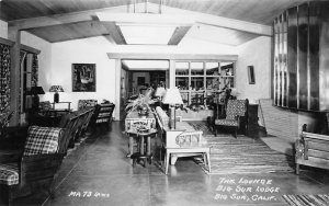 RPPC Lounge Interior BIG SUR LODGE California Laws Photo 1950s Vintage Postcard