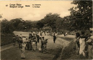 PC CPA BELGIAN CONGO, BOMA, LA DIMANCHE, VINTAGE POSTCARD (b12560)