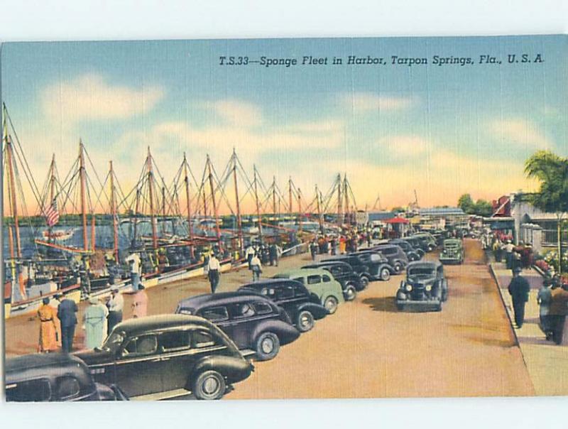 Linen HARBOR SCENE Tarpon Springs Florida FL hp7741