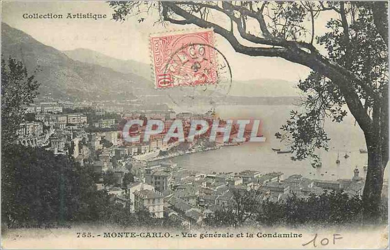 Old Postcard Monte Carlo Vue Generale and Condamine