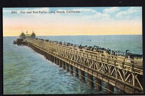 California LONG BEACH Pier and Sun Parlor - Divided Back