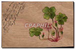 Old Postcard Fantasy Flowers Trefles (wooden board)
