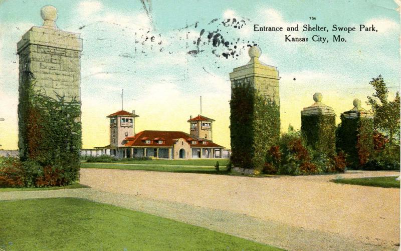 MO - Kansas City. Swope Park Entrance and Shelter