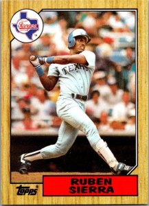 1987 Topps Baseball Card Ruben Sierra Texas Rangers sk3507