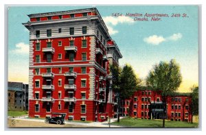 Hamilton Apartments Building Omaha Nebraska NE DB Postcard V16