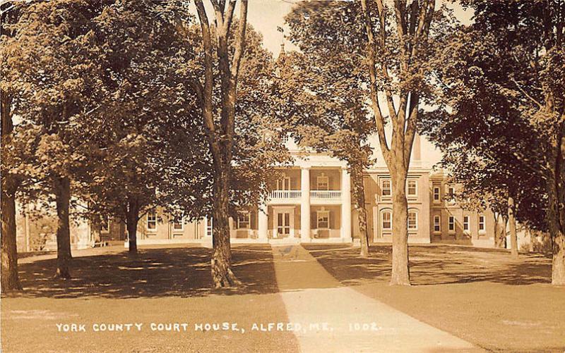 Alfred ME York County Court House in 1936 RPPC Postcard