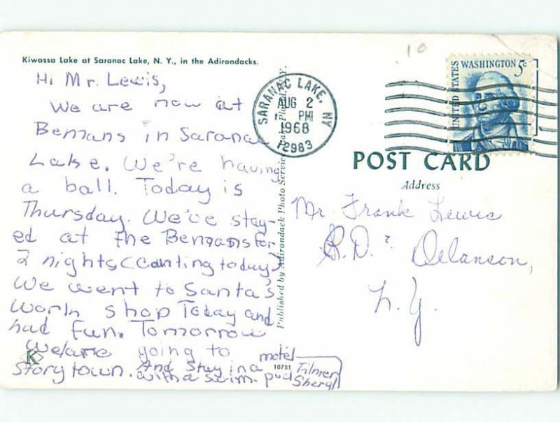 Pre1980 LAKE SCENE Adirondacks Saranac Lake New York NY AE4251