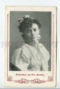 460875 GERMANY actress Souvenir of Miss Bertha Vintage postcard