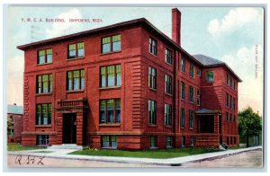 1910 Y.M.C.A. Building Exterior View Ishpeming Michigan MI Posted Trees Postcard
