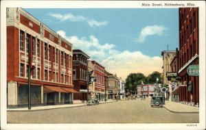 Hattiesburg Mississippi MS Main Street Scene Vintage Postcard