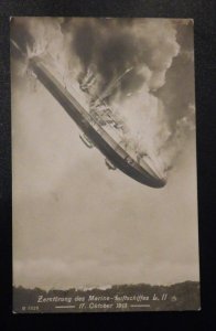 Mint  Germany Zeppelin Postcard L2 Airship Crash Explosion 1913
