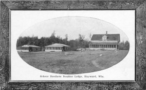 C-1910 Hayward Wisconsin Frame Kropp Scheer Brothers Boulder Lodge Postcard 7323