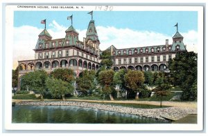 c1920s Crossmon House Exterior Thousand Islands New York Unposted Flags Postcard