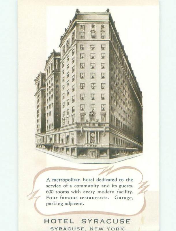 1940's SYRACUSE HOTEL Syracuse New York NY HQ5875