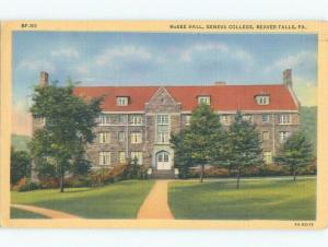 Linen Geneva College - Beaver Falls Pennsylvania PA E1888