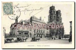 Postcard Old Orleans Theater and Cathedrale