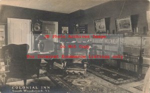 VT, South Woodstock, Vermont, RPPC, Colonial Inn Lounge Interior, Photo