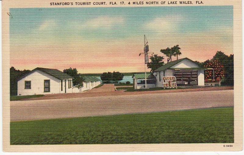 FL   LAKE WALES   STANFORD'S TOURIST CT  linen postcard