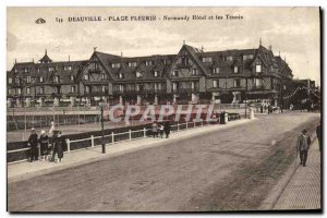 Old Postcard Deauville Normandy Hotel Normandy Beach Fleurie hotel and tennis