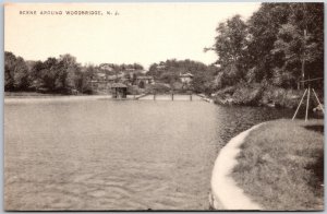 Scene Around Woodbridge New Jersey Lake Attractions Antique RPPC Photo Postcard