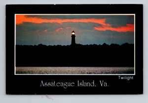 Assateague Island Lighthouse Virginia Vintage Posted 1986 Night Scene