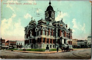 View of Court House Square, Anderson IN c1910 Vintage Postcard B72