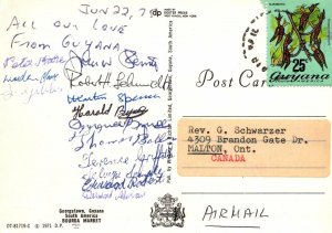 VINTAGE CONTINENTAL POSTCARD BOURDA MARKET GEORGETOWN GUYANA SOUTH AMERICA 1975